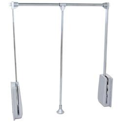 Emuca Pull Down Wardrobe Rail Lift - 450-600mm - Max Weight 12kg - Chrome