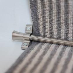 Altro Lines Stair Rod with Fluted Finials - 900mm Length - Polished Nickel