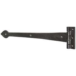 Olde Forge Tudor Plain Door Tee Hinge - 460 x 105mm - Metalized Antique Black Iron