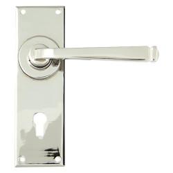 From The Anvil Polished Nickel Keyhole Door Handles - Avon Range - 152 x 48mm