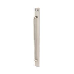 Altro Satin Stainless Steel 19mm D-Bar Door Pull Handle on Plate - PULL - Screw Fix - 950 x 80mm
