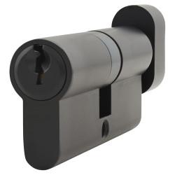 Altro 6 Pin 70mm Euro Thumbturn Cylinder - 35mm Turn + 35mm - Matt Black - Keyed To Differ
