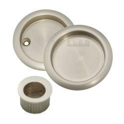Klug Round 3 Piece Flush Handle Set - Satin Nickel