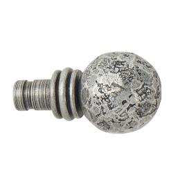 Olde Forge Beaten Ball Curtain Finials - Pewter