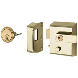 Yale P2 Double Locking Nightlatch - 40mm Backset - Polished Brass Case/Cylinder