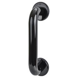 Hoppe AR602/300 Ebony Black Nylon D-Bar Door Pull Handle on Rose - Screw Fix - 300mm c/c