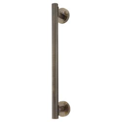 Hampstead Antique Brass 52mm Knurled T-Bar Door Pull Handle on Rose - Screw Fix - 300mm Centres