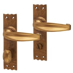 Olde Forge Antique Bronze Tudor Bathroom Door Handles - 152 x 38mm
