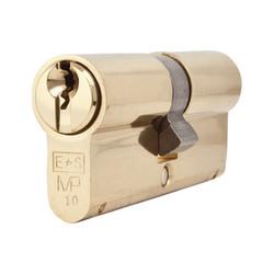 Eurospec 10 Pin 70mm Euro Double Cylinder - 35 + 35mm - Polished Brass - Master Keyed