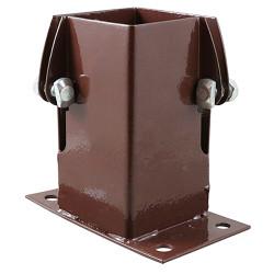 TIMCO Flush Fit Bolt Down Fence Post Shoe - Bolt Secure - 100 x 100mm - Oxide Red