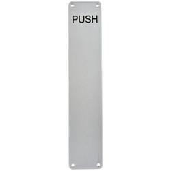 Touchpoint Aluminium Finger Plate - Push - 375 x 75 x 3mm - Satin