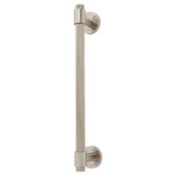 Hampstead Satin Nickel 52mm Lines T-Bar Door Pull Handle on Rose - Screw Fix - 300mm Centres