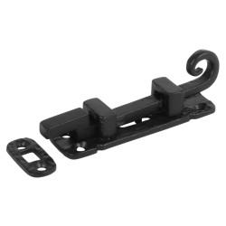 Olde Forge Antique Black Iron Necked Barrel Bolt - Curly Tail Range - 85 x 23mm