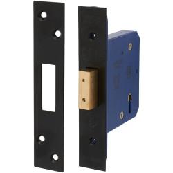 Altro Architectural 5 Lever Deadlock - 78mm Case - 57mm Backset - Radius - Matt Black
