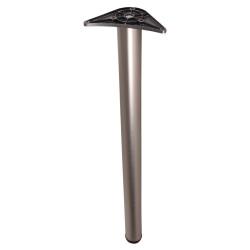 Rothley Round Adjustable Worktop Support Breakfast Bar Table Leg - 60 x 870-895mm - Brushed Nickel