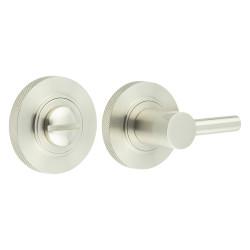 Burlington by Frelan Easy Turn & Release with Knurled Rose - 50mm Diameter - Satin Nickel