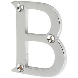 63mm Screw Fix Door Letter - B - Polished Chrome