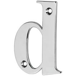 77mm Screw Fix Door Letter - d - Bright Chrome