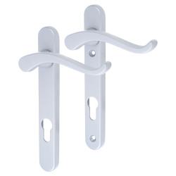 Fab & Fix Windsor uPVC Scroll Multipoint Door Handle - 92mm c/c - LH - Premium Satin Silver
