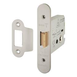 Altro Heavy Duty Bolt Through Flat Latch - 79mm Case - 57mm Backset - Radius - Satin Stainless Steel
