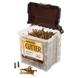 Reisser Cutter Pozi Countersunk Wood Screws Tub - 4.0 x 50mm - Yellow Zinc - Pack of 900