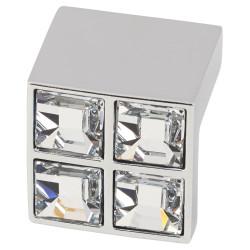 Rimini Crystal Cabinet Finger Pull Handle - 16mm Centres - Polished Chrome