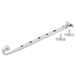 Hampstead Solid Curl Casement Window Stay - 12"/300mm Length - Polished Chrome