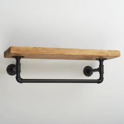 Altro 3/4" Pipe Shelf Kit with Downwards Facing Hanging Rail - Black