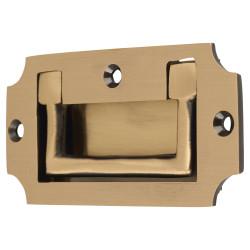 Altro Flush Chest Flush Military Cabinet Pull Handle - 89 x 45mm - Antique Brass