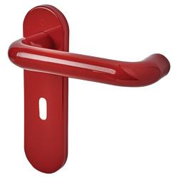 Hoppe AR600/22 Rouge Red Nylon Steel Core Safety Keyhole Lock Door Handles - Paris Range - 165 x 46mm
