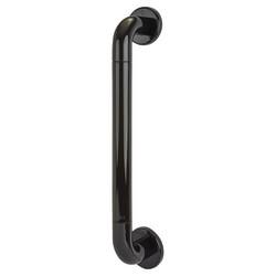 Hoppe AR602/425 Ebony Black Nylon D-Bar Door Pull Handle on Rose - Screw Fix - 425mm c/c