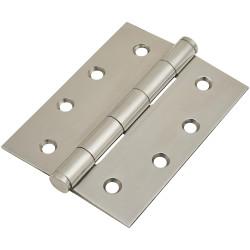Pressed Butt Door Hinge - 102 x 76 x 2mm - Polished Stainless Steel - Pair