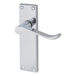 Touchpoint Polished Chrome Budget Scroll Latch Door Handles Pack - Mia Range