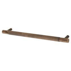 Alexander & Wilks Brunel 13mm Knurled T-Bar Cabinet Pull Handle - 192mm Centres - Antique Brass