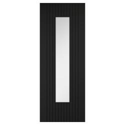 LPD Sydney 1 Light Clear Glazed Pre-Finished Laminate Semi-Solid Internal Door - 1981 x 838mm - Black