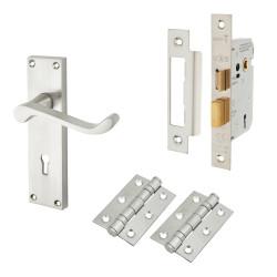 Touchpoint Satin Chrome Scroll 3 Lever Sashlock Door Handles Pack - Ancona Range