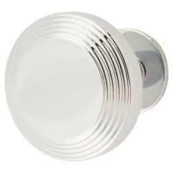 Heritage Brass by M Marcus Ridge Round Cabinet Knob - 32mm Diameter - Polished Chrome
