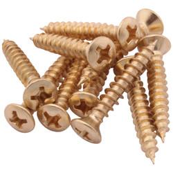 Altro Spare Casement Window Stay Screws - Polished Brass - Pack of 10