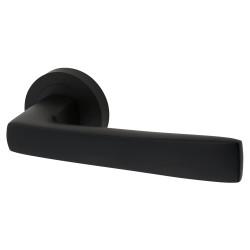 Altro Matt Black Door Handles on Round Rose - Ivy Range