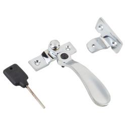 Altro Cast Victorian Locking Wedge Casement Window Fastener - Reversible - Polished Chrome