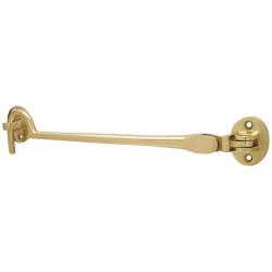 Hampstead Heavy Duty Cabin Hook & Eye - 250mm Length - Polished Brass