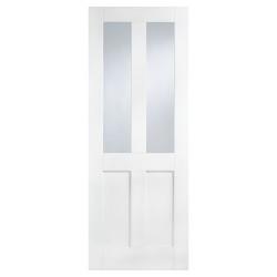 LPD London 2 Light Clear Glazed Primed Solid Internal Door - 2040 x 826 x 40mm - White