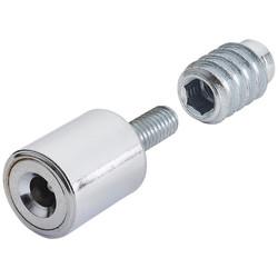 Bramah Rola Wooden Sash Window Stop - 19mm - Polished Chrome - 10 Body + 20 Inserts