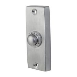 Altro Satin Chrome Rectangular Plain Edge Period Bell Push - 76 x 25mm