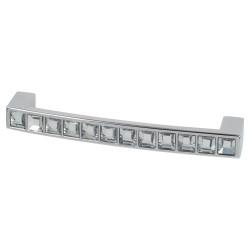 Altro Cut Glass Square Arched D-Bar Cabinet Pull Handle - 128mm Centres - Polished Chrome