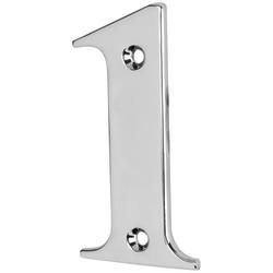 79mm Screw Fix Door Numeral - 1 - Bright Chrome