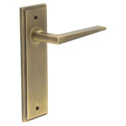 Burlington by Frelan Antique Brass Fire Rated Latch Door Handles - Mayfair - 200 x 55mm
