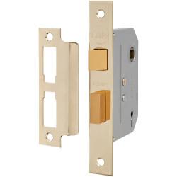 Yale 2 Lever Interior Door Sashlock - 80mm Case - 57mm Backset - Polished Brass