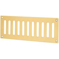 Hampstead Plain Slotted Vent - 242 x 89mm - 4800mm² Free Air Flow - Polished Brass