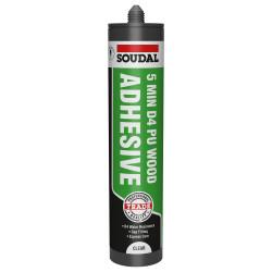 Soudal Trade 5min D4 PU Wood Adhesive Gel - 290ml - Clear